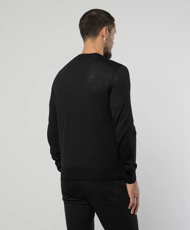 Canali Black woolen jumper