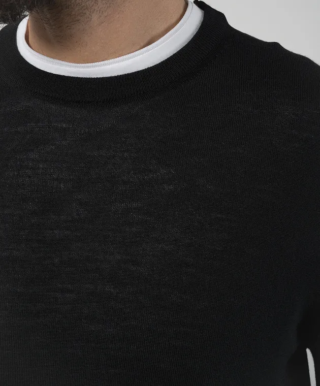 Canali Black woolen jumper