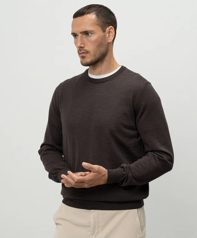 Canali Brown woolen jumper