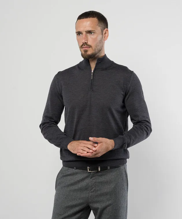 Canali Gray woolen jumper