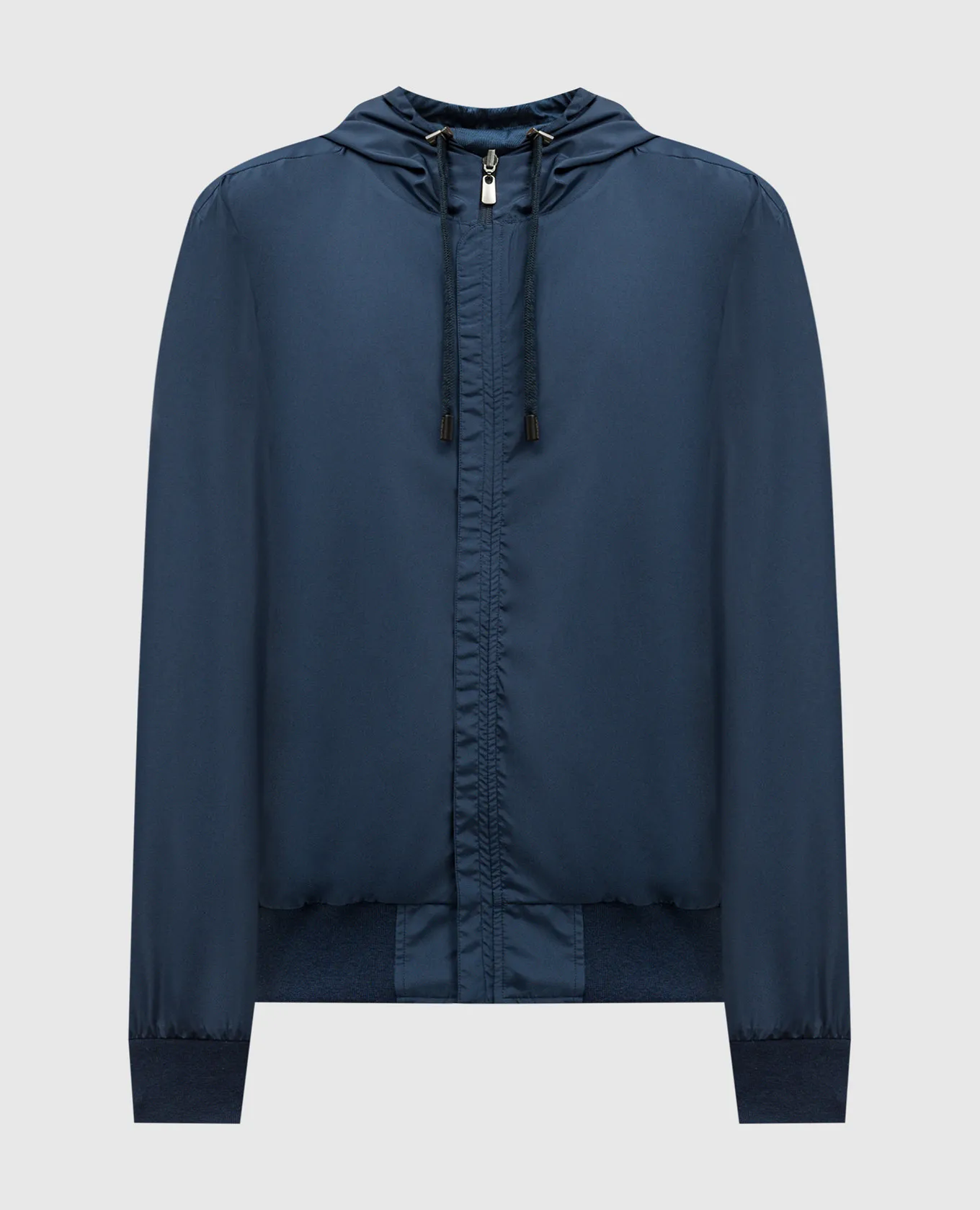 CAPOBIANCO Blue double-sided windbreaker with a hood