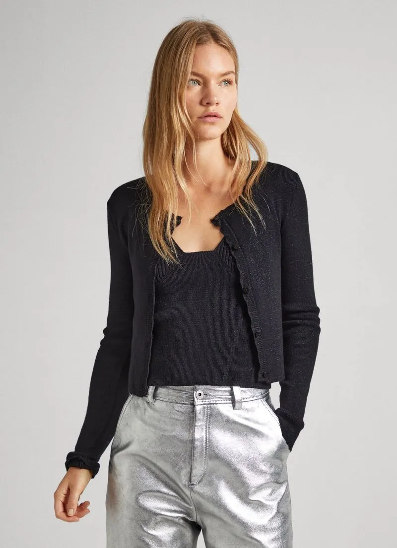 Cardigan Mujer Pepe Jeans Falon Color Negro