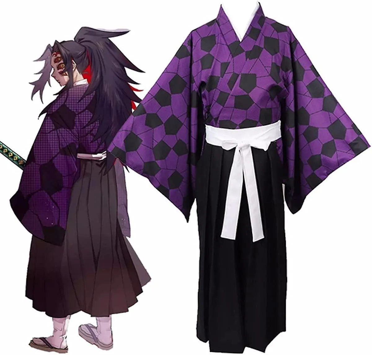 Cosplay Kokushibou Demon Killer Vanquisher Conjunto completo de disfraces de anime Kimono Cardigan Tanjiro Nezuko Zenitsu