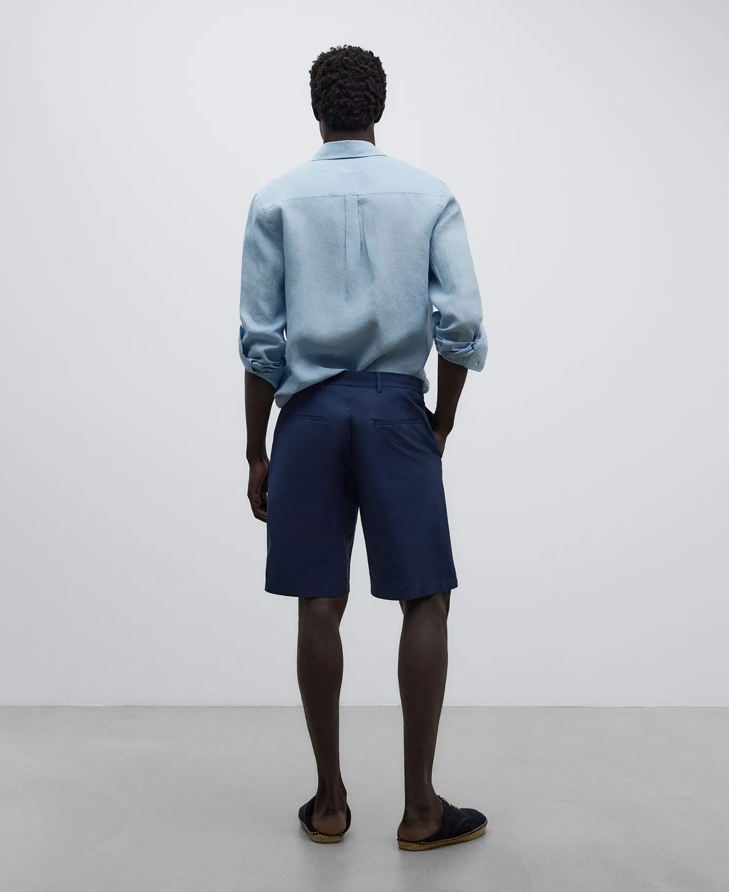 Cotton poplin bermuda shorts man