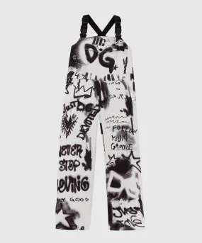 Dolce&Gabbana Baby jumpsuit in 'Graffiti' print