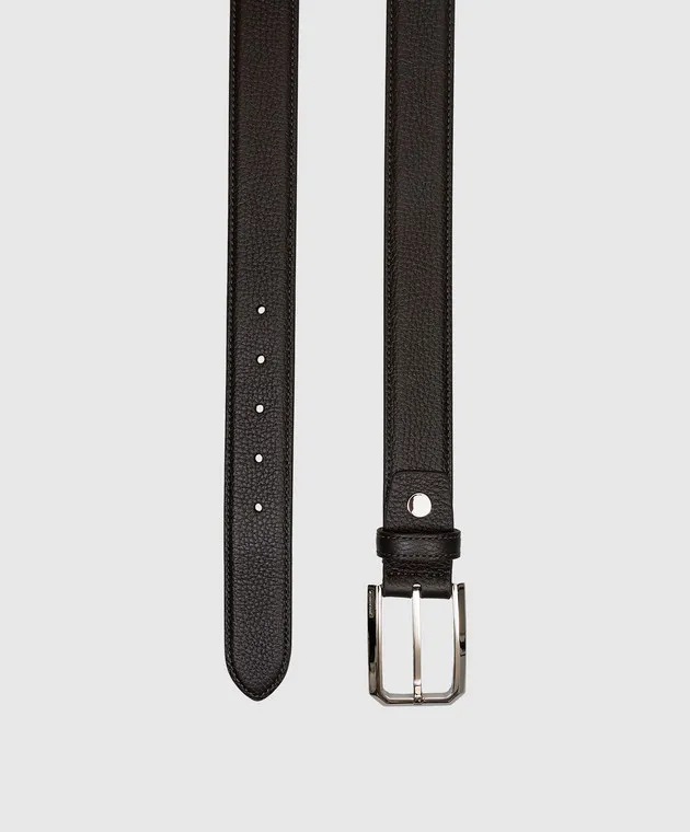 Enrico Mandelli Brown leather belt with logo