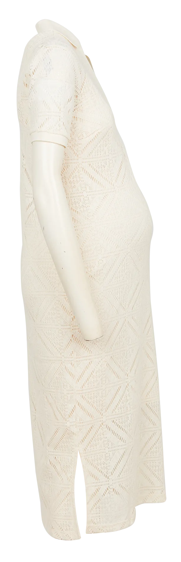 EULA - Vestido midi de ganchillo con cuello abierto en blanco