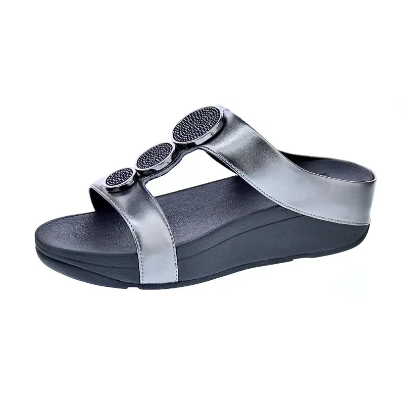 FitFlop Sandalias Mujer Halo Bead Plata