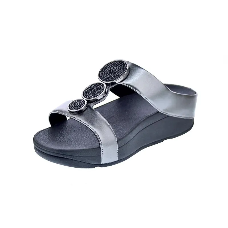 FitFlop Sandalias Mujer Halo Bead Plata