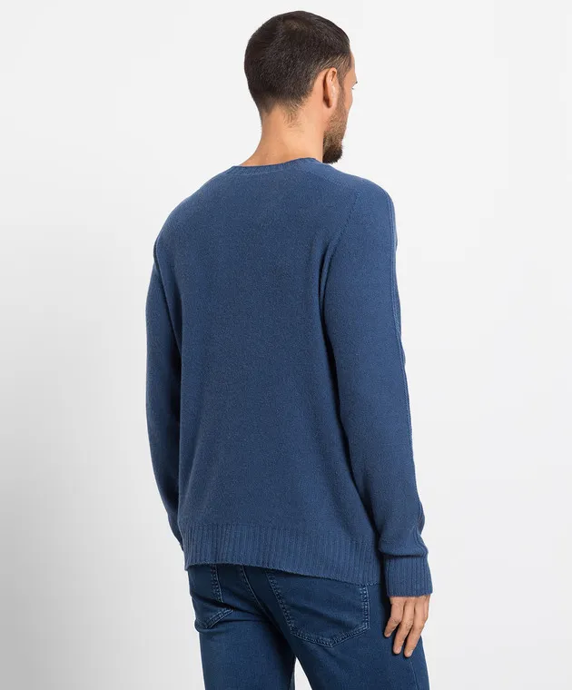 FLY 3 Double-sided blue cashmere jumper