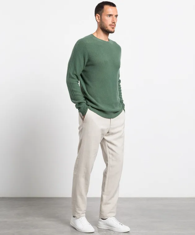 FLY 3 Two-sided green cashmere jumper