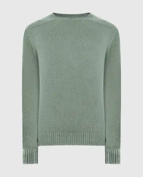 FLY 3 Two-sided green cashmere jumper