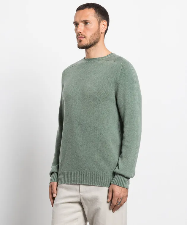 FLY 3 Two-sided green cashmere jumper