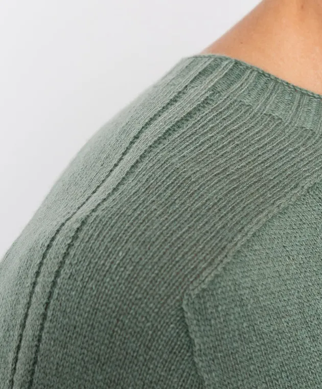 FLY 3 Two-sided green cashmere jumper