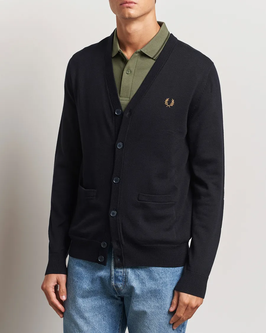 Fred Perry Knitted Cardigan Navy