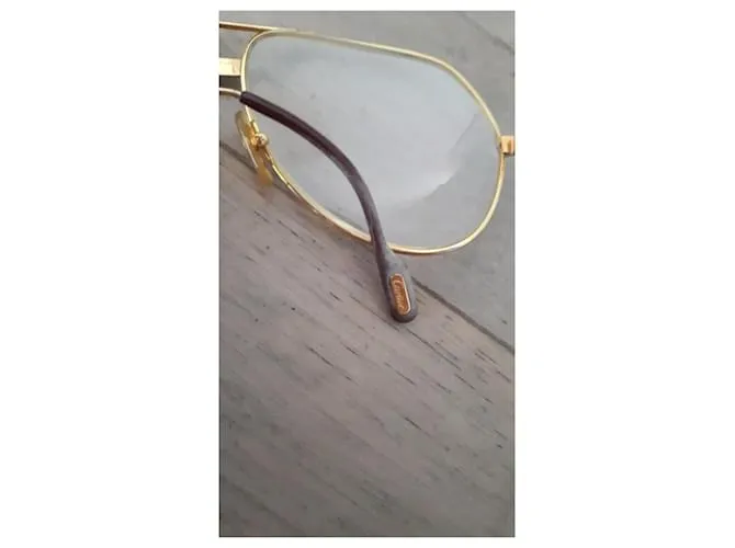 GAFAS DE SOL AVIADOR CARTIER TRINITY EN GAFAS DORADA METAL DORADO 