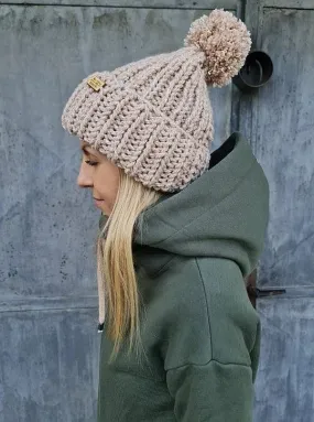 gorra M.ASCH-Be original Pompom - Beige Melange - women´s