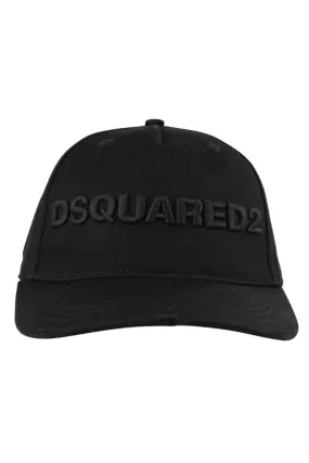 Gorra negra con logo bordado negro