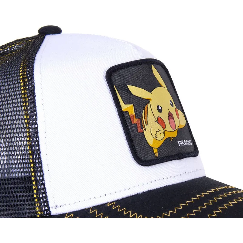 Gorra trucker blanca y negra Pikachu PIK5 Pokémon de Capslab