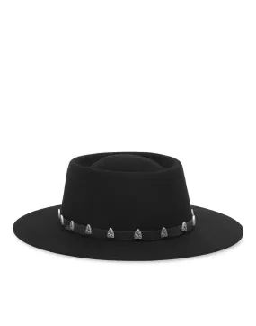 Hat with Leather Belt Studs