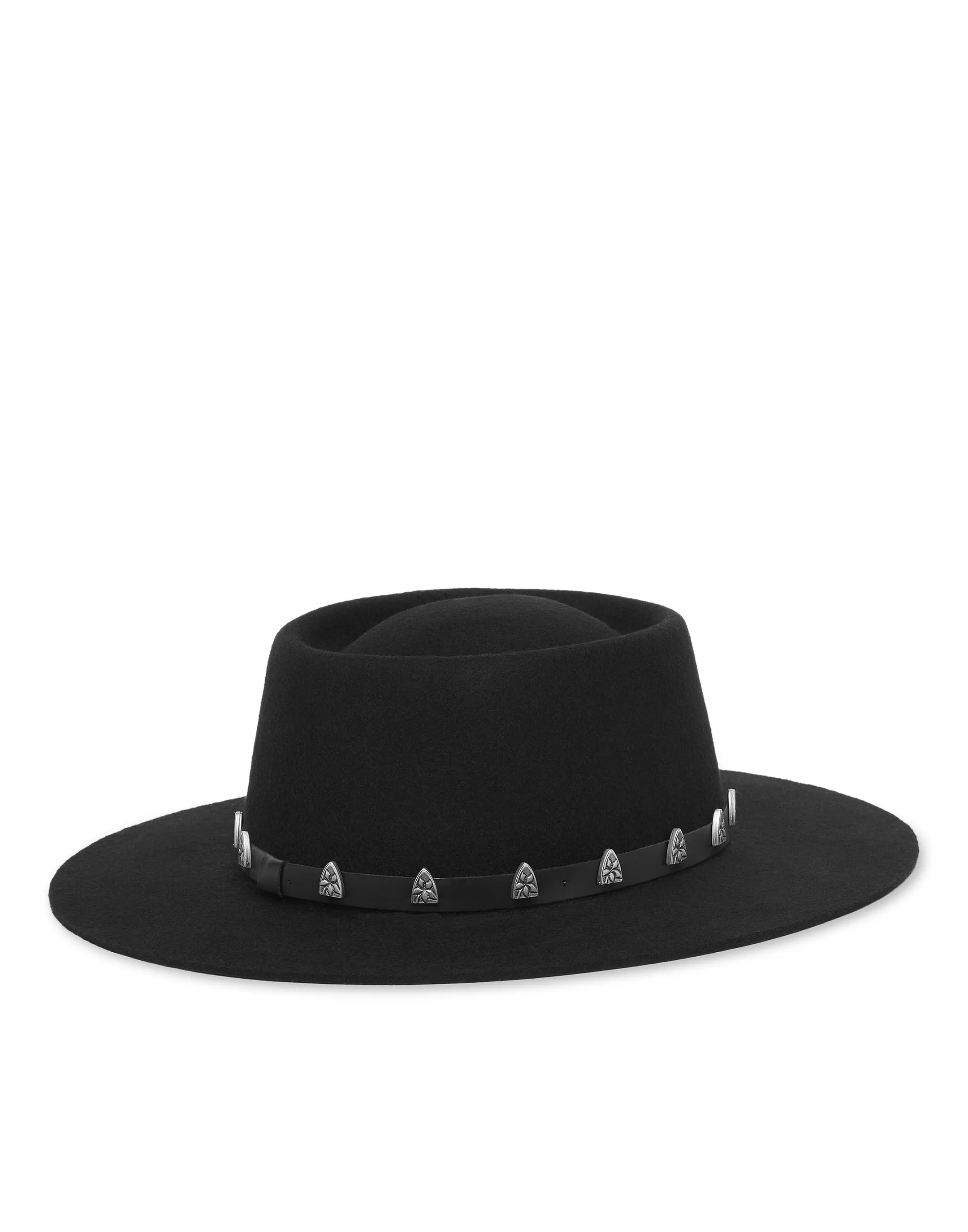 Hat with Leather Belt Studs