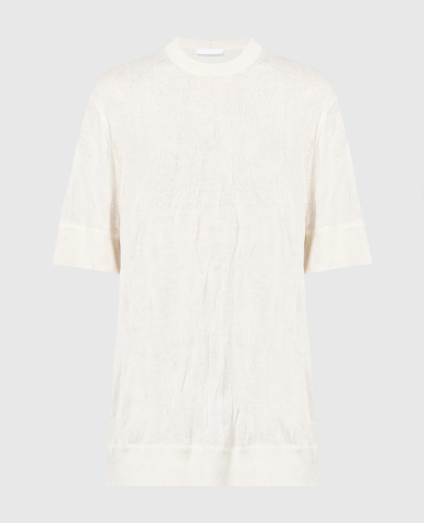 Helmut Lang White wool jumper with logo pattern