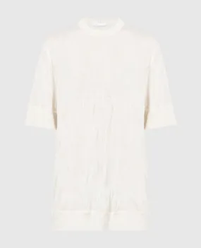 Helmut Lang White wool jumper with logo pattern