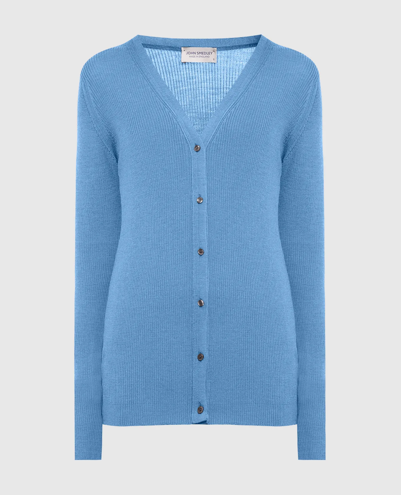 John Smedley Blue Lasca cardigan in ribbed wool