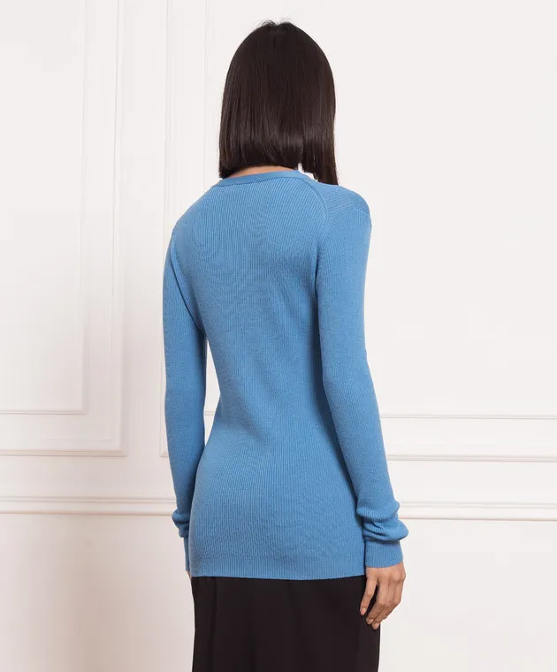 John Smedley Blue Lasca cardigan in ribbed wool