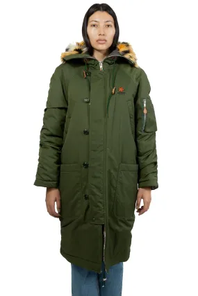 Kenzo Tisse Parka H 1Kg Artificiel Dark Khaki