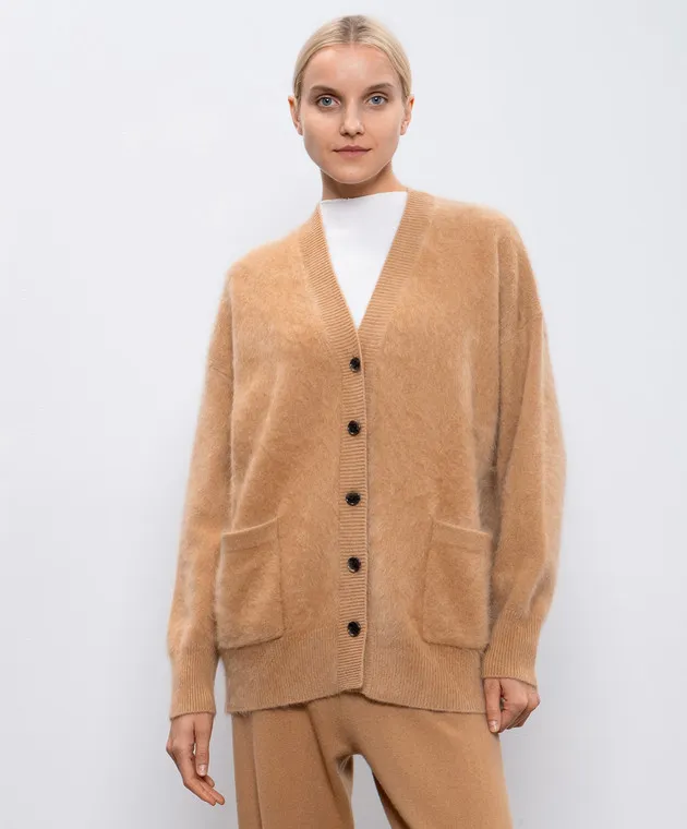 LISA YANG Malena cashmere cardigan in brown