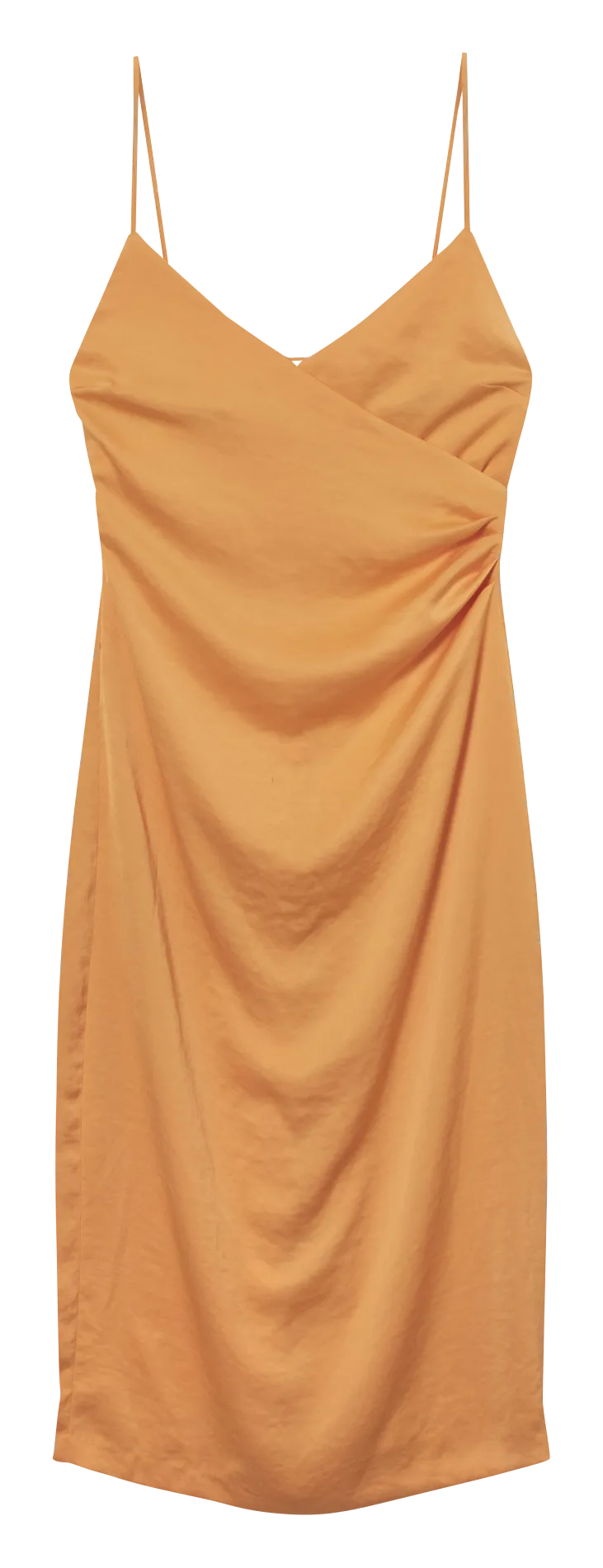 MAG - Vestido midi con tirantes en naranja