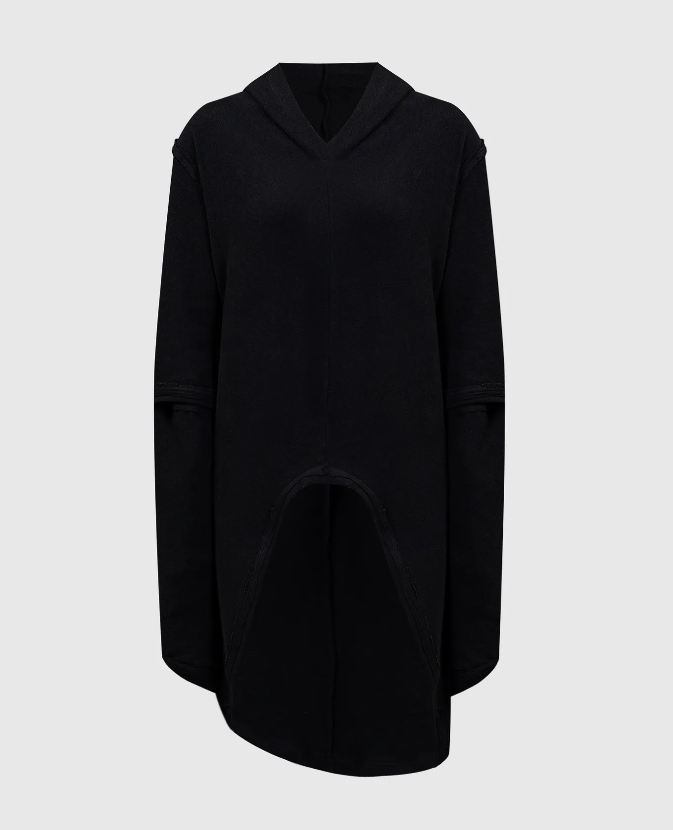 Marc Le Bihan Black elongated jumper with a hood