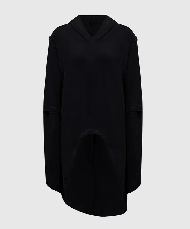 Marc Le Bihan Black elongated jumper with a hood