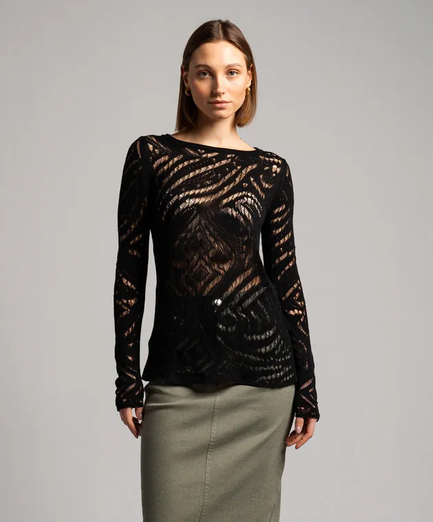 Max & Co Black openwork RAID jumper