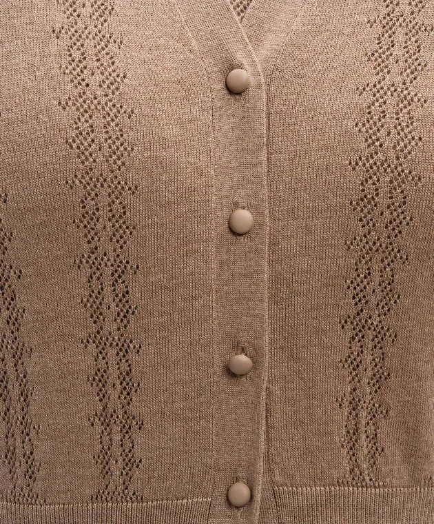 Max Mara ABISSO brown silk and wool cardigan