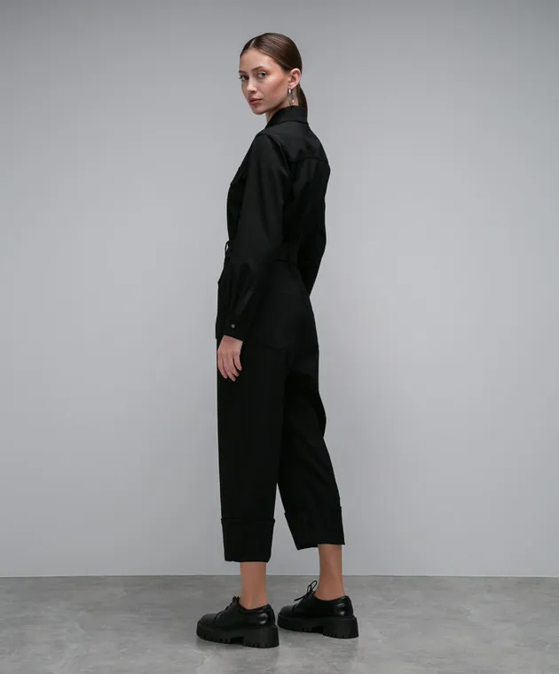 Max Mara Bari black logo wool jumpsuit