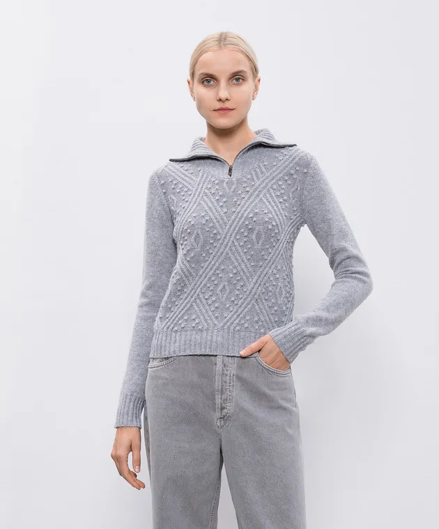 Max Mara ETRA gray wool and cashmere jumper