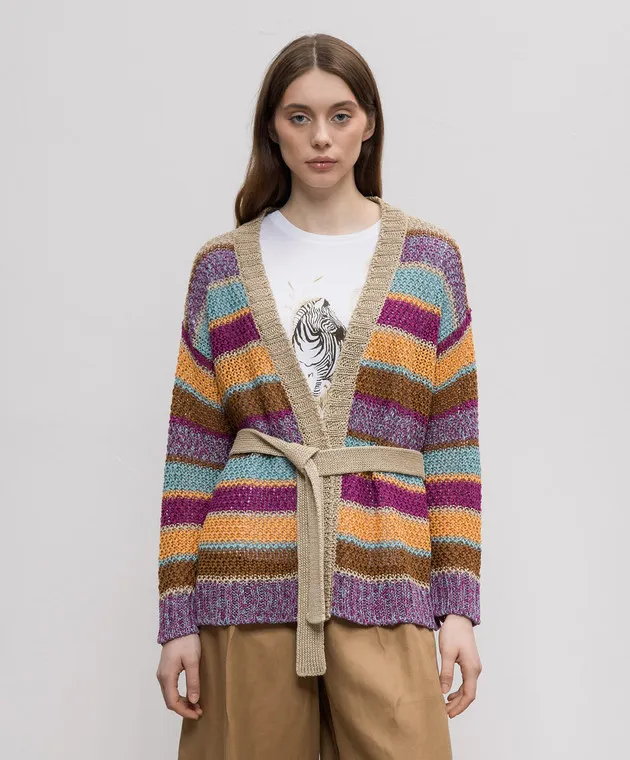 Max Mara Weekend KABALA striped linen cardigan