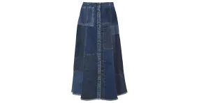 McQ By Alexander McQueen Falda midi acampanada con patchwork en azul denimalexande Azul claro 