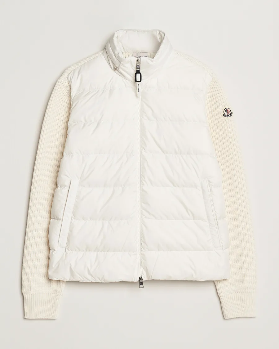 Moncler Padded Zip Cardigan Off White