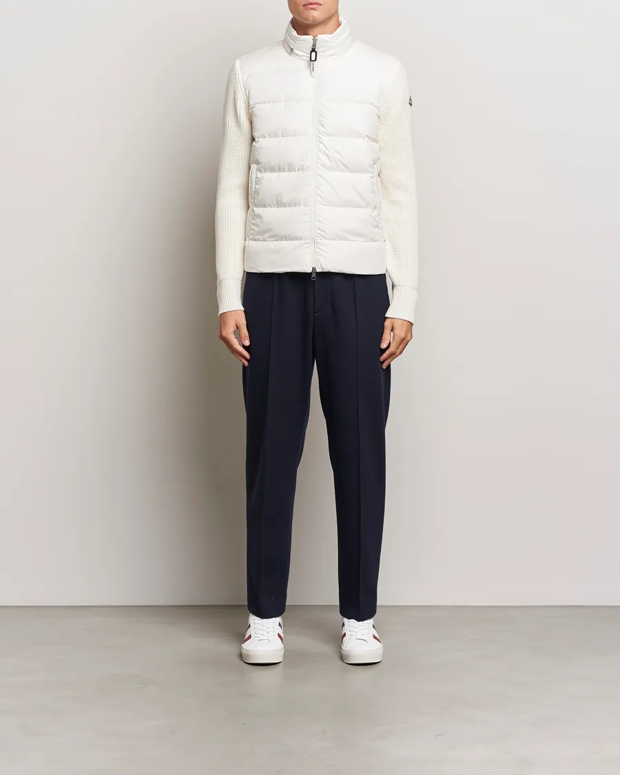 Moncler Padded Zip Cardigan Off White