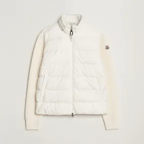 Moncler Padded Zip Cardigan Off White