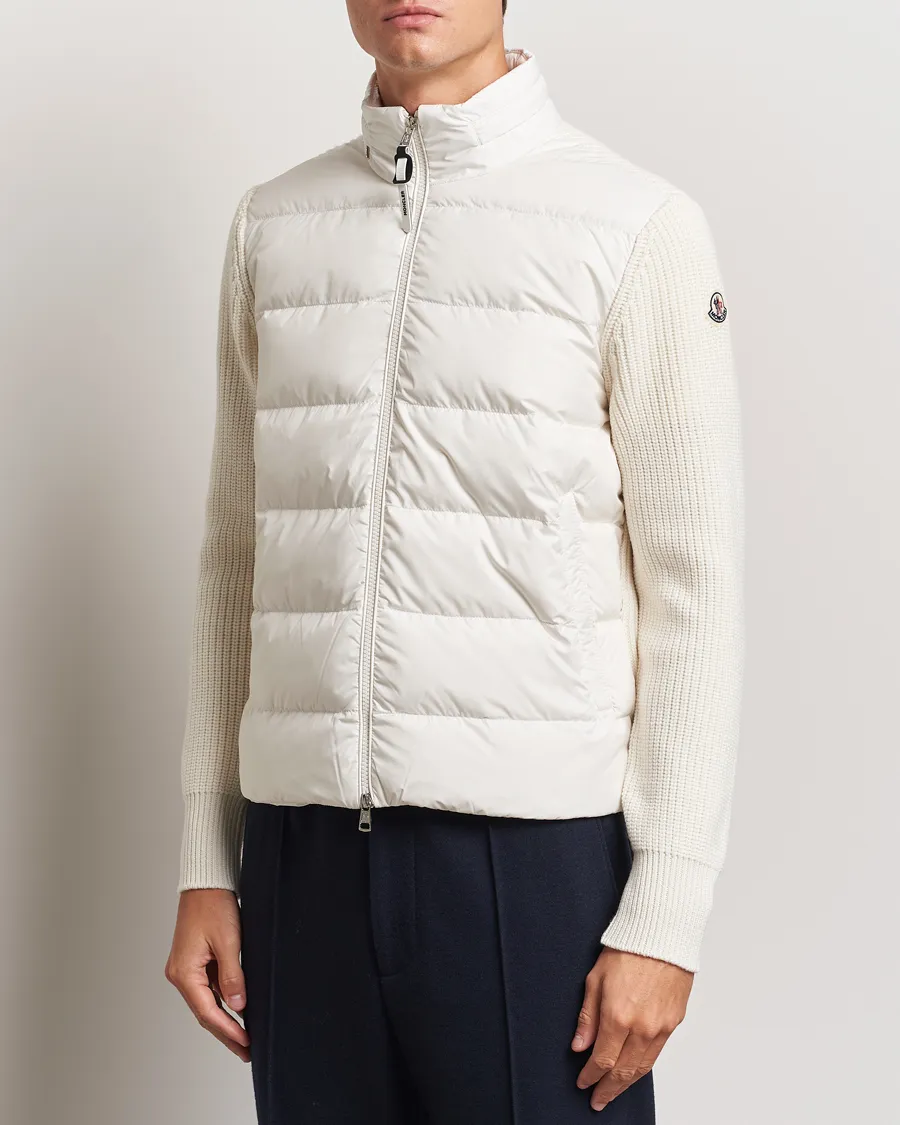 Moncler Padded Zip Cardigan Off White