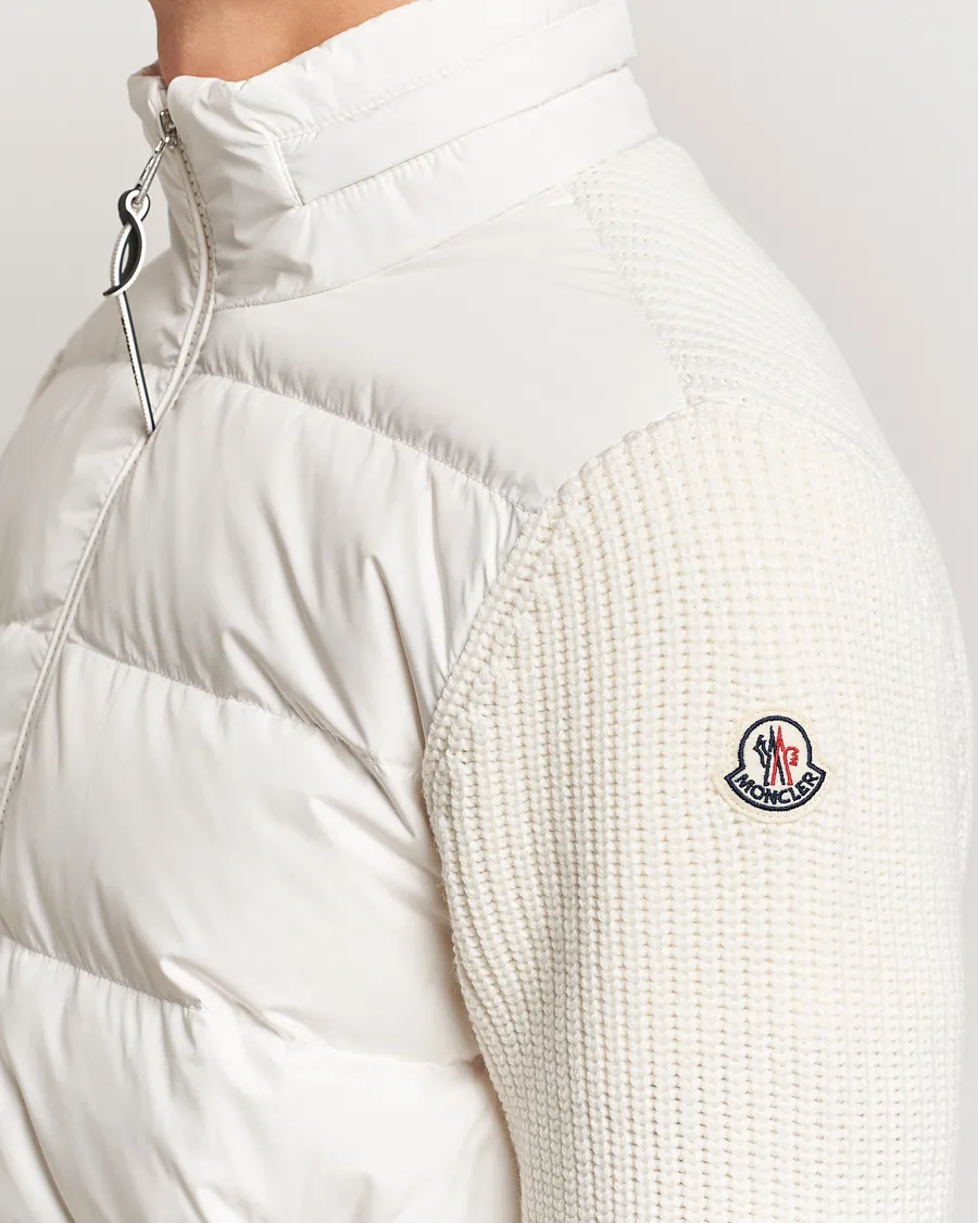 Moncler Padded Zip Cardigan Off White