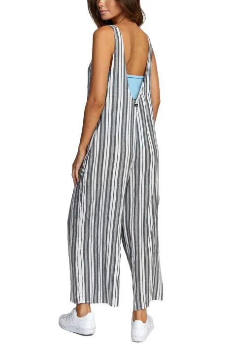 Mono/peto RVCA largo tirantes para mujer EASY STREET JUMPSUIT WRITE A REVIEW Ref. W3ONRL blanco/gris rayas