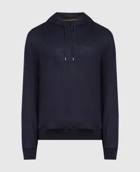 MooRER Blue wool jumper with logo embroidery