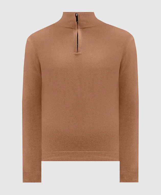 MooRER Brown jumper TERNI made of cashmere and silk