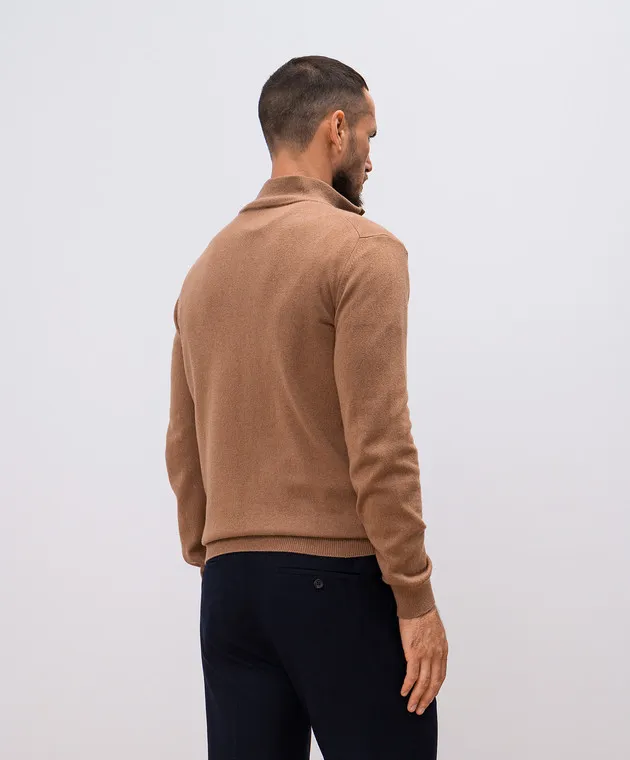 MooRER Brown jumper TERNI made of cashmere and silk