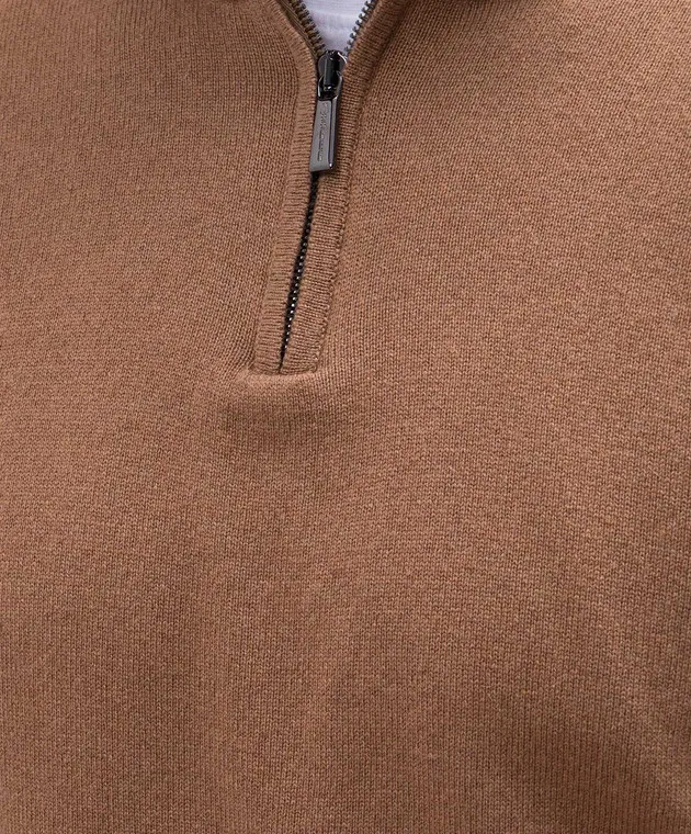 MooRER Brown jumper TERNI made of cashmere and silk